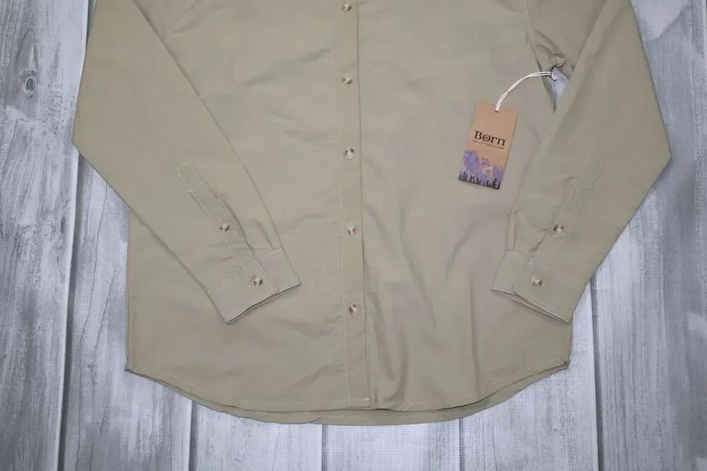 NEW Børn (Born) Outdoors Women's Button Down Shirt Olive Green 100% Nylon - Picture 3 of 10